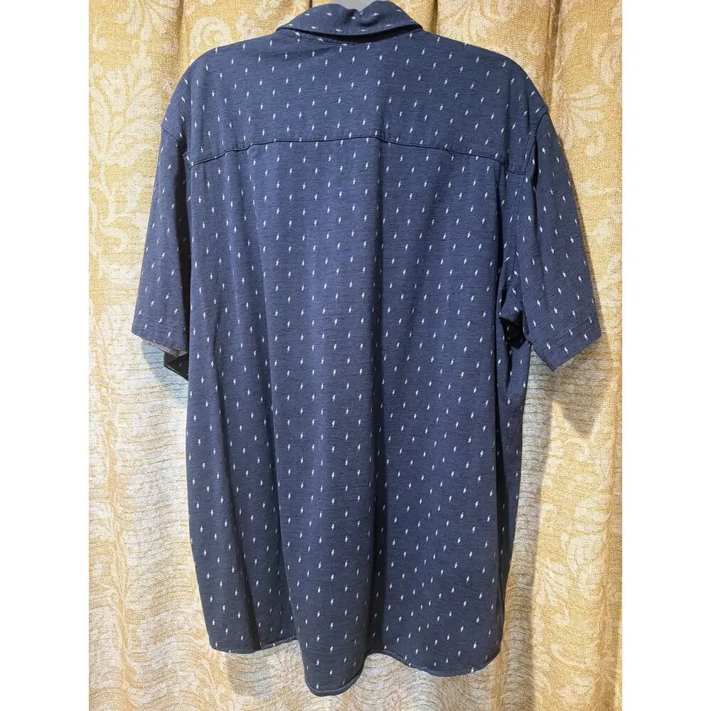 Navy ButterCloth Icy Cotton Buttondown Short Sleeve Shirt XXL Regular Fit - Picture 5 of 5